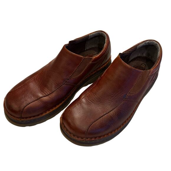 Men's Y2K Doc Dr. Martens Tevin Oxblood Brown Leather Preppy Comfort Loafers 10 - Picture 2 of 7